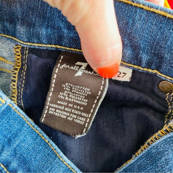 7 For All Mankind Dojo Denim Jeans Blue Sz 27 - Picture 9 of 9